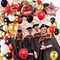 Graduation Balloon Arch Garland Kit, 2026 Graduation Party Decoration, Black Red Grad Balloons with Graduation Congrats Foil Balloons for Girls Class of 2026 Congrats Graduation Party Supplies